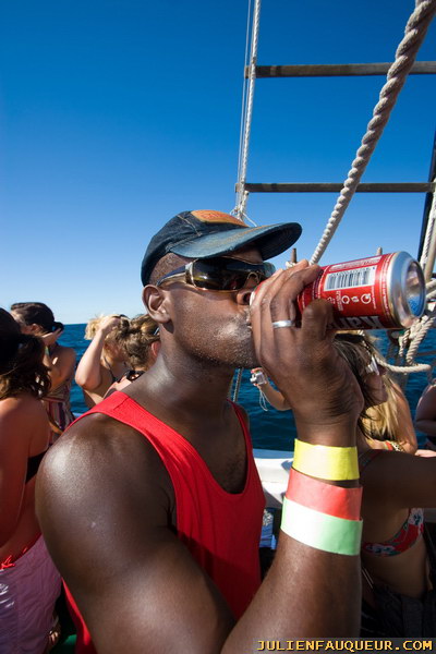 croatia. electric elephant festival. boat party. petrcane. 