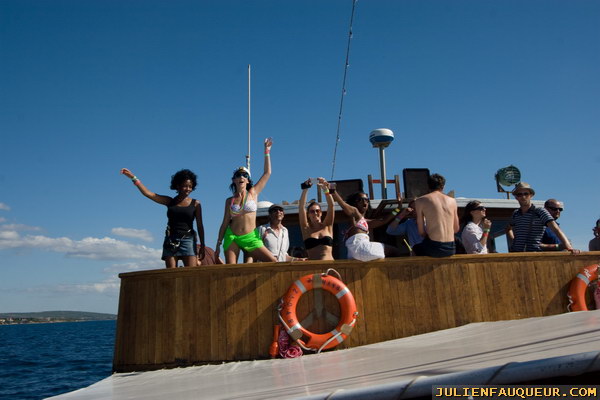 croatia. electric elephant festival. boat party. petrcane. 