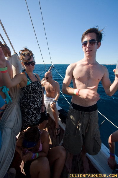 croatia. electric elephant festival. boat party. petrcane. 