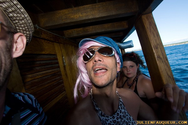 croatia. electric elephant festival. boat party. petrcane. 