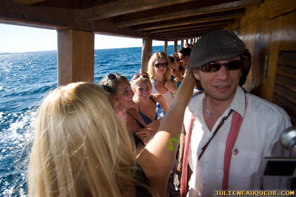 croatia. electric elephant festival. boat party. petrcane. 