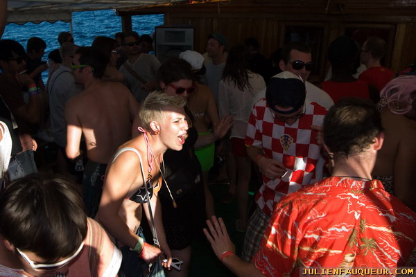 croatia. electric elephant festival. boat party. petrcane. 