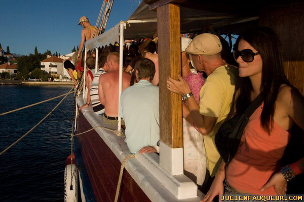 croatia. electric elephant festival. boat party. petrcane. 