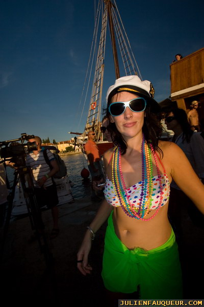 croatia. electric elephant festival. boat party. petrcane. 